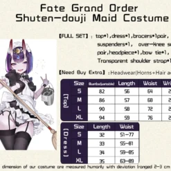 UWOWO Game Fate Grand Order/FGO Maid Uniform Shuten Douji Cosplay Plus Size Costume Girls Cute Dress -Uwowocosplay Shop 01