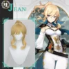 Uwowo Game Genshin Impact Jean The Rigorous Dandelion Knight 40CM Gold Short Hair Ponytail Cosplay Wig