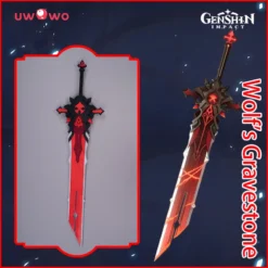 Uwowo Game Genshin Impact Diluc Weapons Wolf's Gravestone Cosplay Props Claymores Props