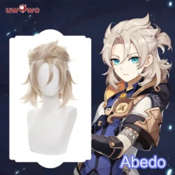 Uwowo Genshin Impact Fanart Abedo Cosplay Wig Abedo Wig Short Hair