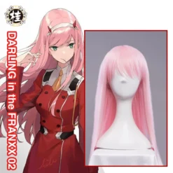 UWOWO Anime DARLING In The FRANXX Cosplay Wig Zero Two CODE:002 100cm Pink Hair