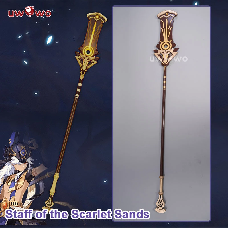 Uwowo Game Genshin Impact Cosplay Props Polearm Cyno Weapon Detachable Staff Of The Scarlet Sands 3 Uwowo Game Genshin Impact Cosplay Props Polearm Cyno Weapon Detachable Staff Of The Scarlet Sands