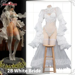 Uwowo Nier: Automata 2B White Wedding Dress Bride Cosplay Costume