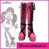 Uwowo Monster High Cosplay Shoes Draculaura Shoes Pink Boots