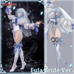Exclusive Authorization Uwowo X Ailish: Genshin Impact Fanart Bride Ver. Eula Cosplay Costume