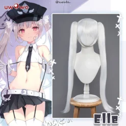 Uwowo Rurudo Action Figure Style Elle Angel Police Cosplay Wig White 30CM+85CM Ponytail