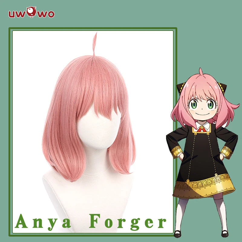 Uwowo Anime Spy X Family Cosplay Anya Forger Wig Anya Costume Wig 35cm Pink Short Hair 3 Uwowo Anime Spy X Family Cosplay Anya Forger Wig Anya Costume Wig 35cm Pink Short Hair