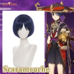 Uwowo Genshin Impact Wig Scaramouche Cosplay Wig Scaramouche Wig Short Hair