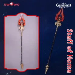 Uwowo Game Genshin Impact Hutao Staff Of Homa Cosplay Props Polearms Props Weapons