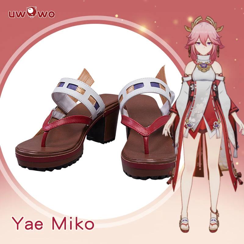 Uwowo Game Genshin Impact Inazuma Yae Miko Cosplay Shoes 3 Uwowo Game Genshin Impact Inazuma Yae Miko Cosplay Shoes