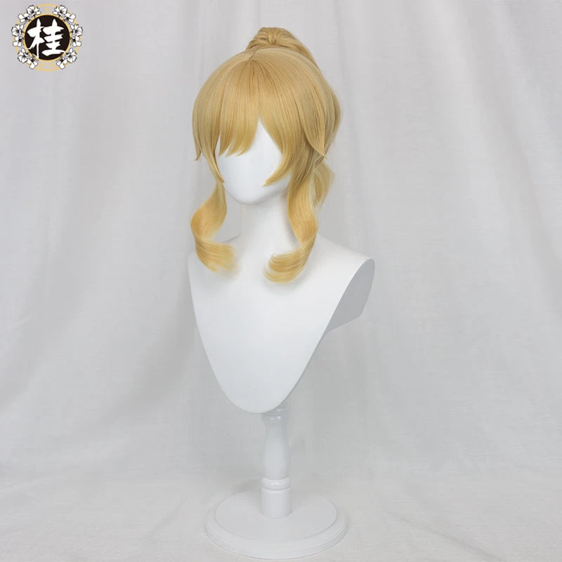 Uwowo Game Genshin Impact Jean The Rigorous Dandelion Knight 40CM Gold Short Hair Ponytail Cosplay Wig 5 Uwowo Game Genshin Impact Jean The Rigorous Dandelion Knight 40CM Gold Short Hair Ponytail Cosplay Wig - Image 3