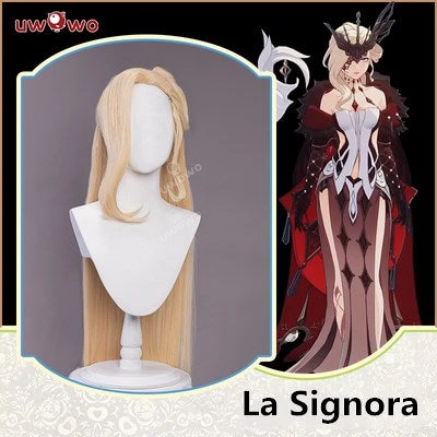 Uwowo Game Genshin Impact Cosplay Wig Fatui Cosplay Wig La Signora Wig 3 Uwowo Game Genshin Impact Cosplay Wig Fatui Cosplay Wig La Signora Wig