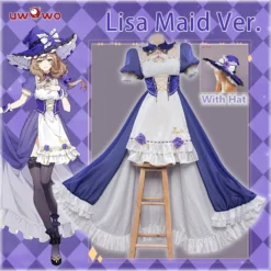 Exclusive Uwowo Genshin Impact Fanart Lisa Maid Ver Cosplay Costume