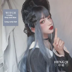 Hengji Lolita Wig Witch Grey And Blue 71cm Long Curly Hair Synthetic Heat Resistant Fiber -Uwowocosplay Shop 2 c8c7fd87 57a2 4499 b3a4 f6bfc72f2d4c