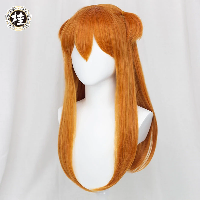 Uwowo Game Anime Character Evangelionl Wig 60CM Orange Brown Long Double Ponytail Cosplay Asukaa Wig 4 Uwowo Game Anime Character Evangelionl Wig 60CM Orange Brown Long Double Ponytail Cosplay Asukaa Wig - Image 2
