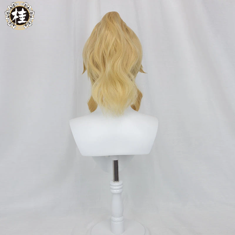 Uwowo Game Genshin Impact Jean The Rigorous Dandelion Knight 40CM Gold Short Hair Ponytail Cosplay Wig 6 Uwowo Game Genshin Impact Jean The Rigorous Dandelion Knight 40CM Gold Short Hair Ponytail Cosplay Wig - Image 4