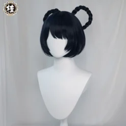 Uwowo Game Genshin Impact Xiangling Exquisite Delicacy Cosplay Wig Chef De Cuisine 30cm Dark Blue Short Hair -Uwowocosplay Shop 3 4d80ae16 0637 49a9 8f3d bbcf1aafd61b