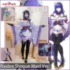 Uwowo Genshin Impact Fanart: Raiden Shogun Ei/Baal Kimono Maid Sexy Ver. 2-in-1 Maid&Lingerie Cosplay Costume
