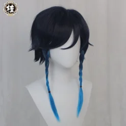 Uwowo Game Genshin Impact Venti Windborne Bard Cosplay Wig Tone-Deaf Bard 50cm Dark Blue Light Blue Gradient Short Hair -Uwowocosplay Shop 3 feea01ca 15de 47e6 9630 16cd6dbd441f