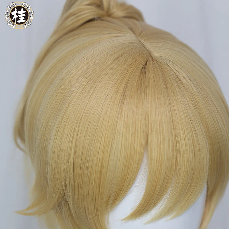 Uwowo Game Genshin Impact Jean The Rigorous Dandelion Knight 40CM Gold Short Hair Ponytail Cosplay Wig 7 Uwowo Game Genshin Impact Jean The Rigorous Dandelion Knight 40CM Gold Short Hair Ponytail Cosplay Wig - Image 5