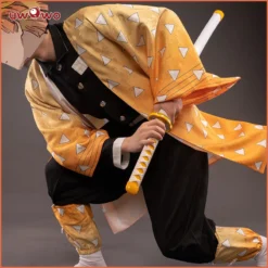 Uwowo Plus Size Demon Slayer Cosplay Kimetsu No Yaiba Agatsuma Zenitsu Cosplay Costume Demon Slaying Corps Uniform
