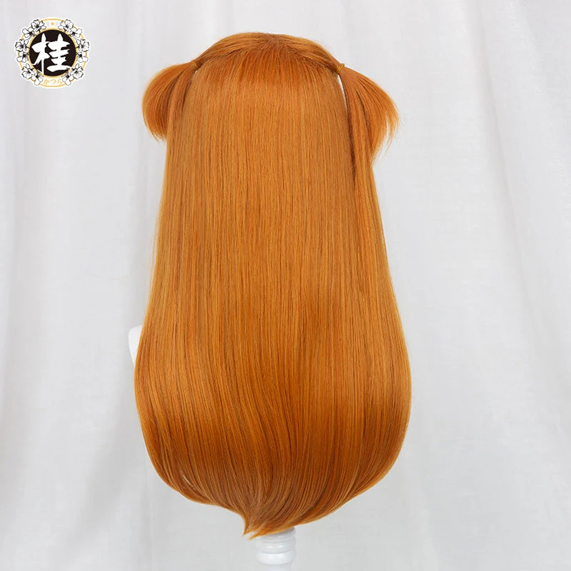 Uwowo Game Anime Character Evangelionl Wig 60CM Orange Brown Long Double Ponytail Cosplay Asukaa Wig 5 Uwowo Game Anime Character Evangelionl Wig 60CM Orange Brown Long Double Ponytail Cosplay Asukaa Wig - Image 3