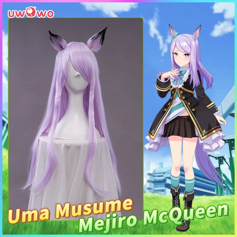 Uwowo Uma Musume Mejiro McQueen Cosplay Wig 70cm Bright Lavender Long Straight Hair+Ear 3 Uwowo Uma Musume Mejiro McQueen Cosplay Wig 70cm Bright Lavender Long Straight Hair+Ear