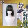 Uwowo Game Azur Lane Royal Navy HMS Cheshire Cosplay Wig 35CM Gray And Green Wig