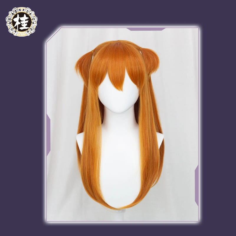 Uwowo Game Anime Character Evangelionl Wig 60CM Orange Brown Long Double Ponytail Cosplay Asukaa Wig 3 Uwowo Game Anime Character Evangelionl Wig 60CM Orange Brown Long Double Ponytail Cosplay Asukaa Wig