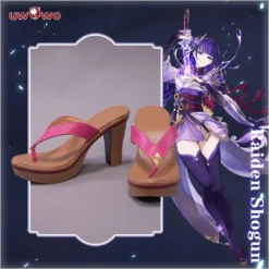 Uwowo Game Genshin Impact Inazuma Baal Raiden Shogun Cosplay Shoes