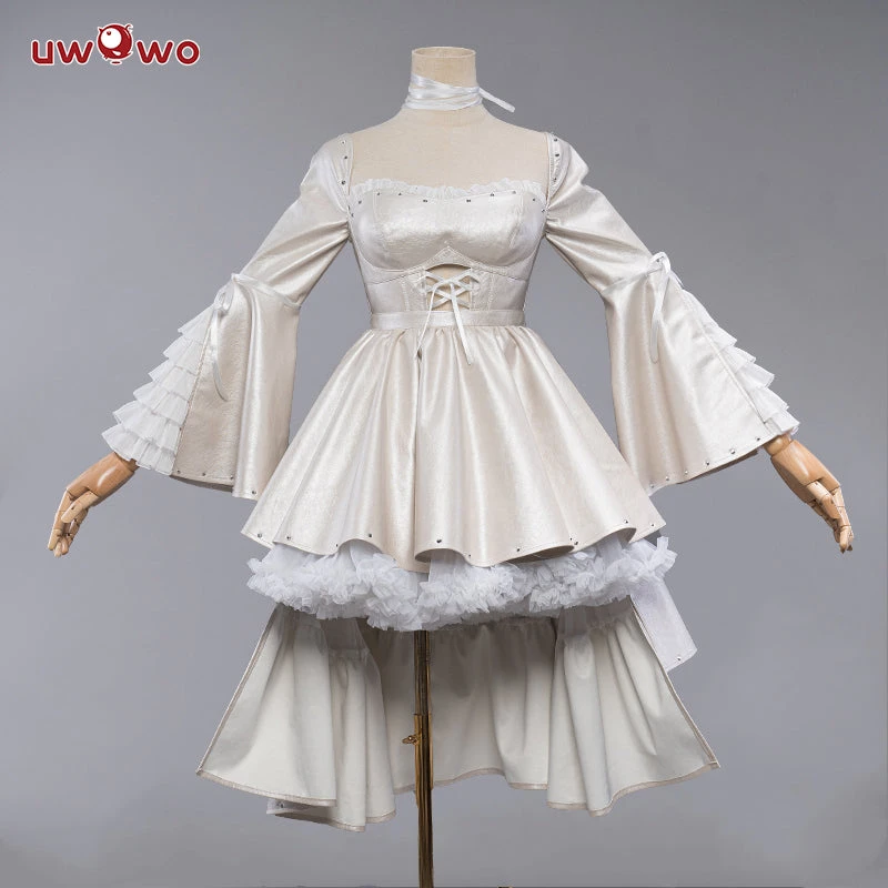 Uwowo Anime/Manga Chobits Chii White Angel Gothic Lolita Leather Dress Cosplay Costumes 4 Uwowo Anime/Manga Chobits Chii White Angel Gothic Lolita Leather Dress Cosplay Costumes - Image 2