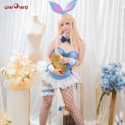 Uwowo Anime/Manga My Dress-Up Darling Marin Kitagawa Blue Bunny Girl Cosplay Costumes