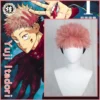 Uwowo Jujutsu Kaisen Yuji Itadori Cosplay Wig 28cm Pink&Black Short Hair