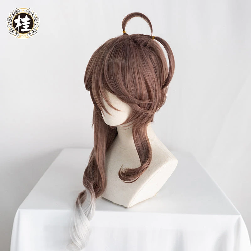 UWOWO Game Arknights Eyjafjalla Cosplay Wig 80cm Brown Silver Gray Gradient Wavy Hair Cosplay Wig 4 UWOWO Game Arknights Eyjafjalla Cosplay Wig 80cm Brown Silver Gray Gradient Wavy Hair Cosplay Wig - Image 2