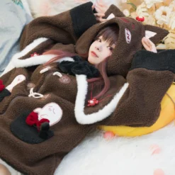 Uwowo Genshin Impact Fanart Hutao Casual Coat Cute Cozy Jacket Ghost Cat Cospaly Costume -Uwowocosplay Shop QQ 20230106153054 scaled
