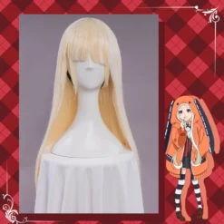 Uwowo Anime Kakegurui Cosplay Wig Yomoduki Runa Cosplay Wig 70cm Golden Long Hair