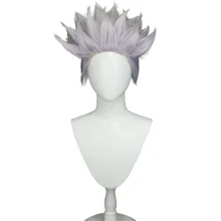 Uwowo Anime Jujutsu Kaisen Satoru Gojo Cosplay Wig (spiked Up) 28CM Light Purple White Gradient Short Hair -Uwowocosplay Shop bd