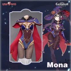 Uwowo Game Genshin Impact Plus Size Cosplay Mona Megistus Astral Reflection Costume Cute Enigmatic Astrologer Bodysuit