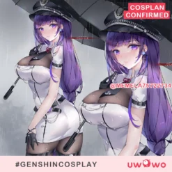 Uwowo Genshin Impact Fanart: Raiden Shogun Ei Officer Uniform Baal Police Cosplay Costumes -Uwowocosplay Shop raiden officer