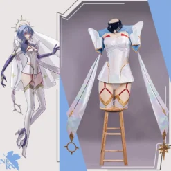 Uwowo X Ailish: Evangelionl Fanart Bride Ver. Reii Cosplay Costume