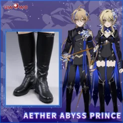 Uwowo Exclusive Authorization Genshin Impact Fanart Aether Abyss &Lumine Abyss Princess Cosplay Shoes